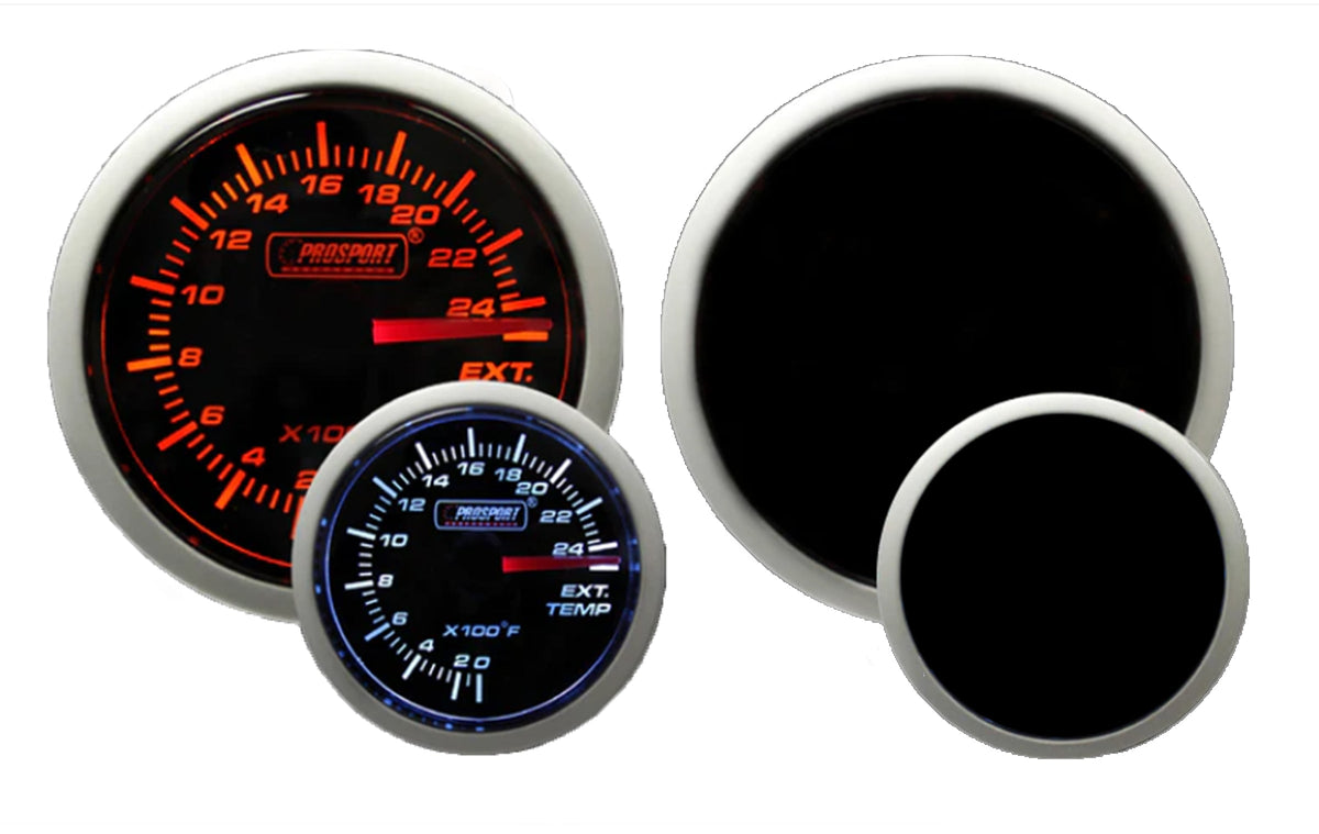 Prosport Performance Series Amber/White 52mm Exhaust Gas Temperature (EGT) Gauge