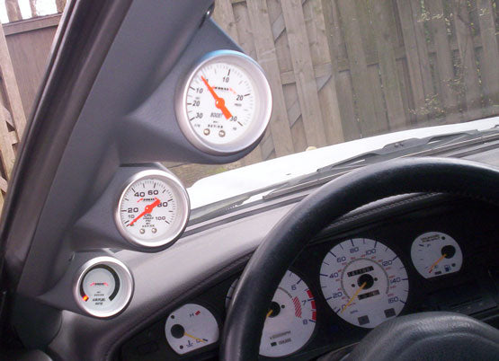 1987–1993 Toyota Supra MKIII Triple Full A-Pillar Gauge Pod
