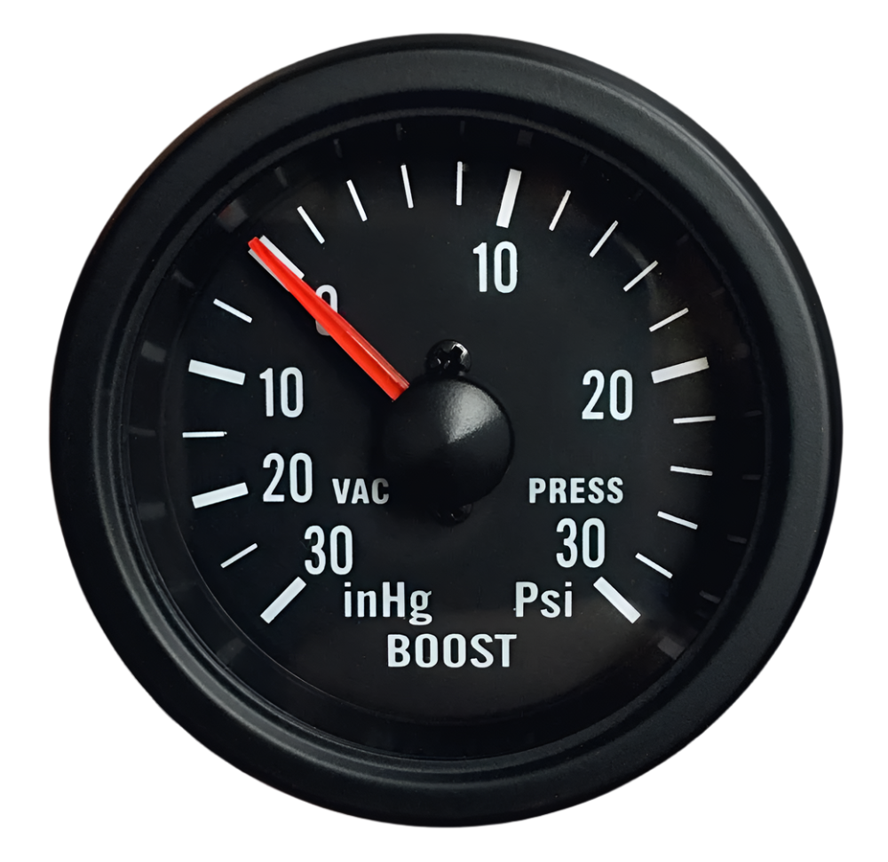 52mm white LED clear lens mechanical boost gauge