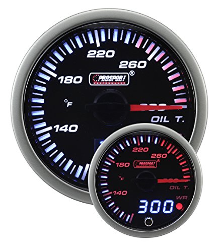 52mm JDM oil temperature gauge with amber white dual display