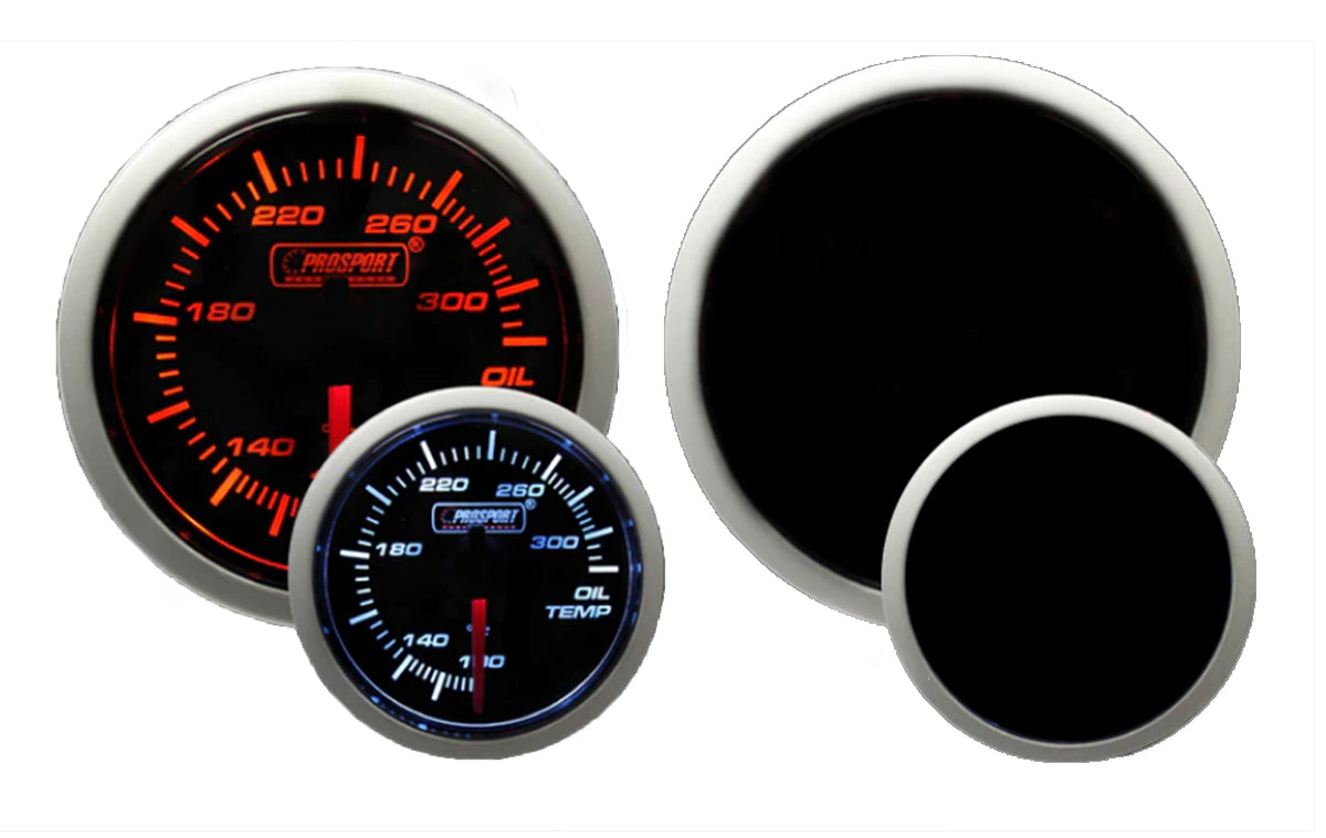 Prosport Performance Series Amber/White 52mm Electric Oil Temperature Gauge