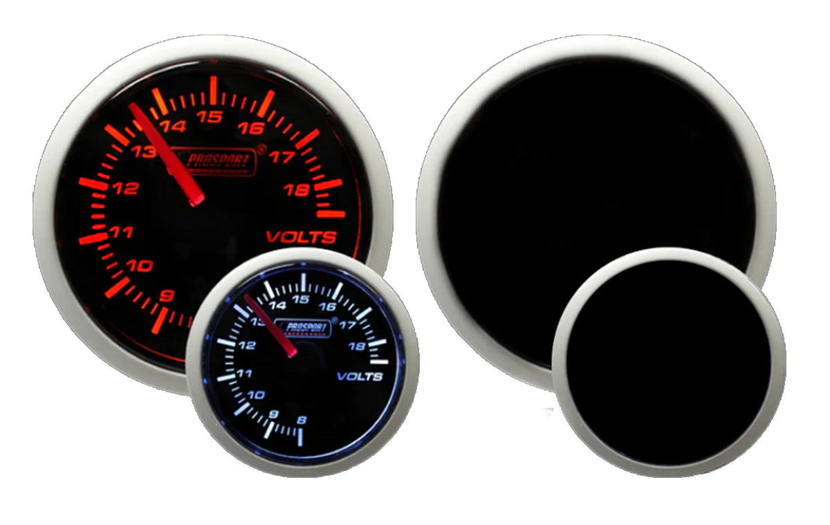Prosport Performance Series Amber/White 52mm Electric Volt Gauge