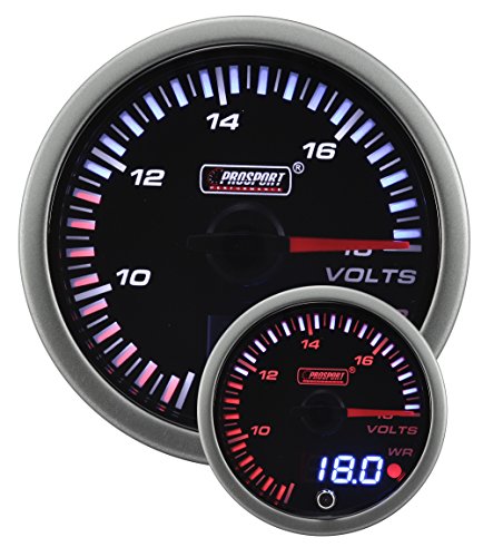 52mm JDM volt gauge with amber white dual analog and digital display